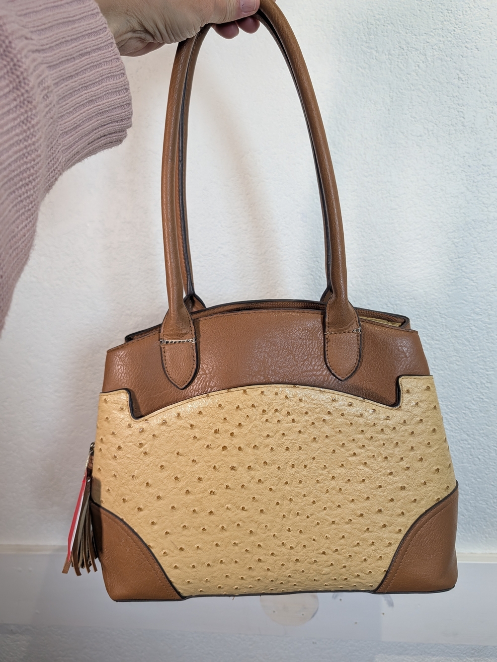 Bueno Structured Two-Tone "ALLIGATOR" Tote Bag
